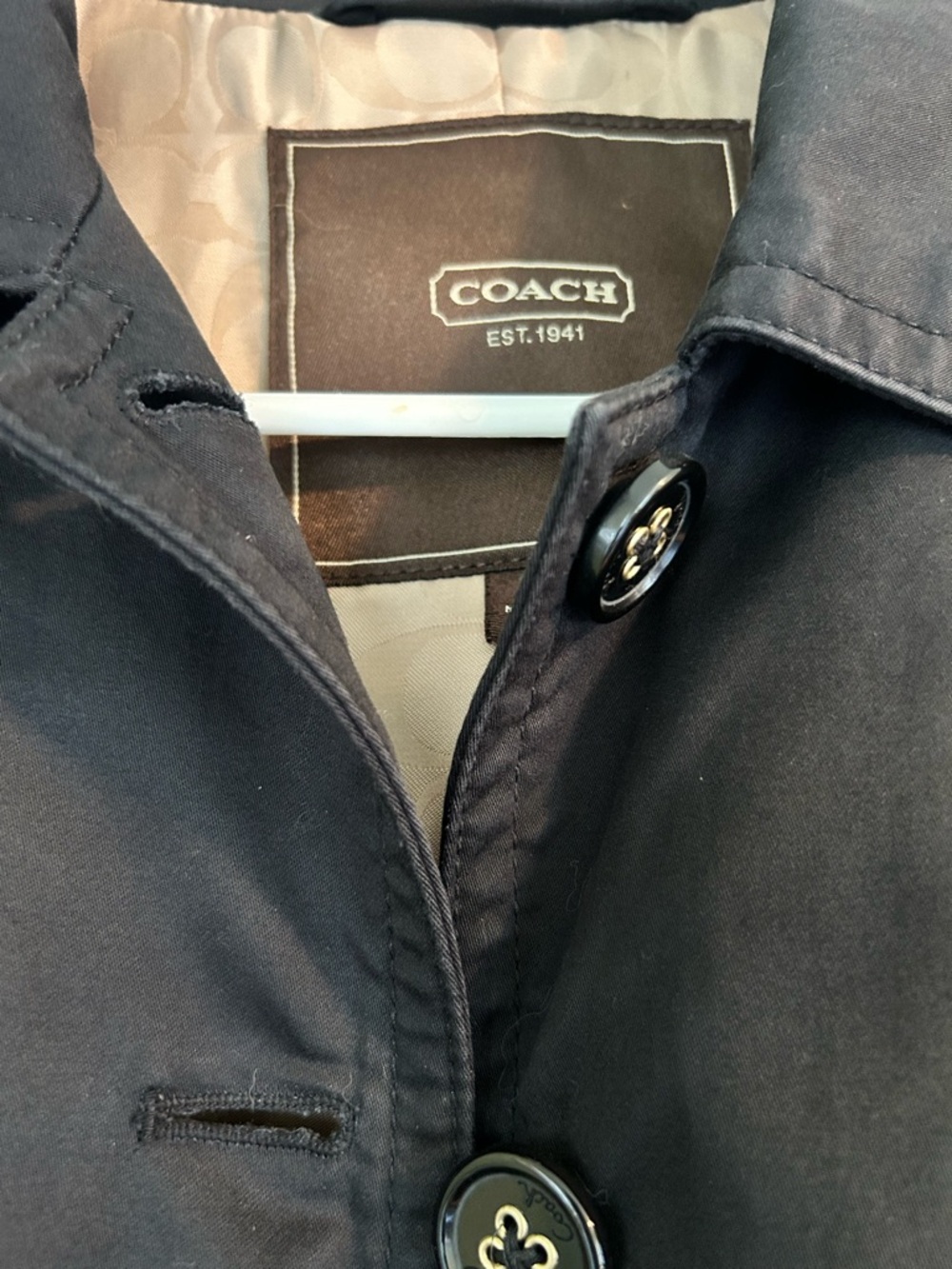 Coach Black and Gold Lightweight Trench Coat Women’s XS - Picture 5 of 7